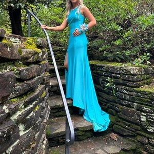 Teal prom dress